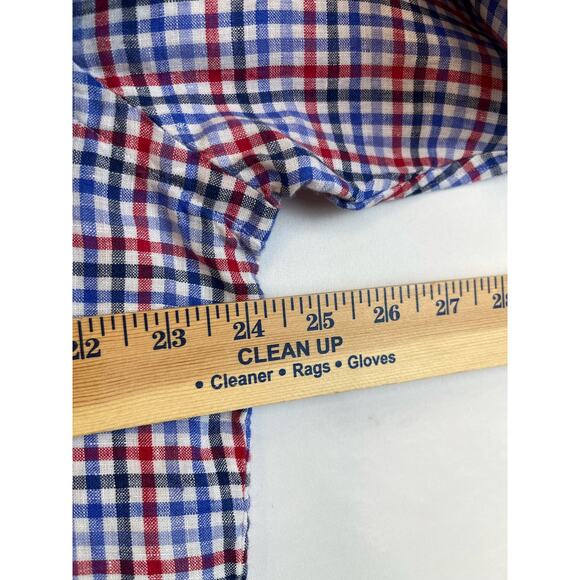 Ralph Lauren Men's XL Red/White/Blue 100% Linen Long Sleeve Button Down Shirt - Picture 4 of 7